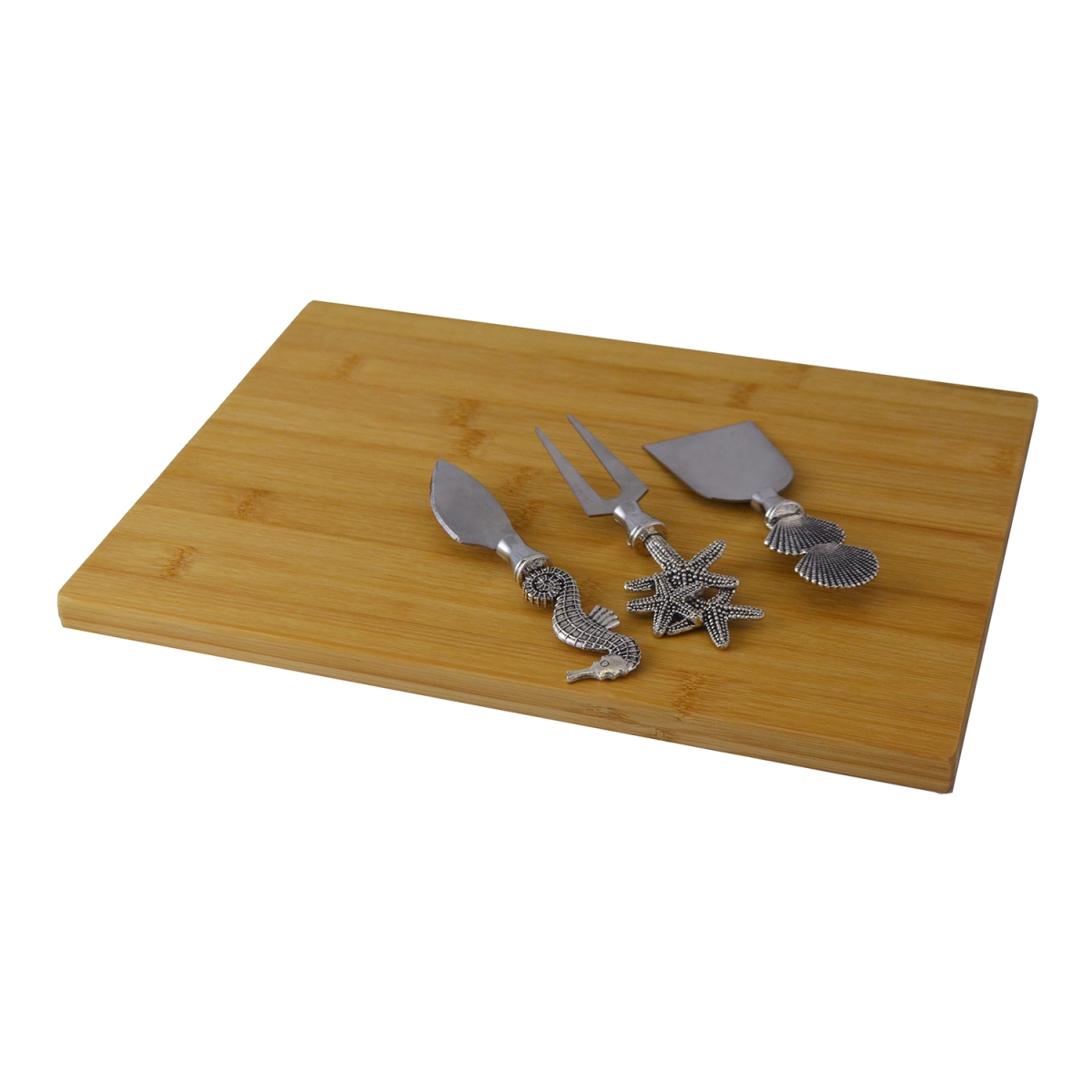 Picture of Three Star SX3100 13.25 x 9.5 in. Silver Nautical Cheese Board With Utensil Set - 3 Piece