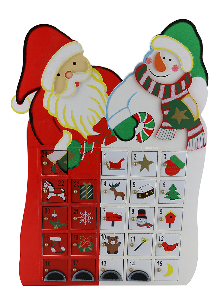 Picture of Three Star MX602 16 x 11 in. St Claus & Snowman Advent Calendar