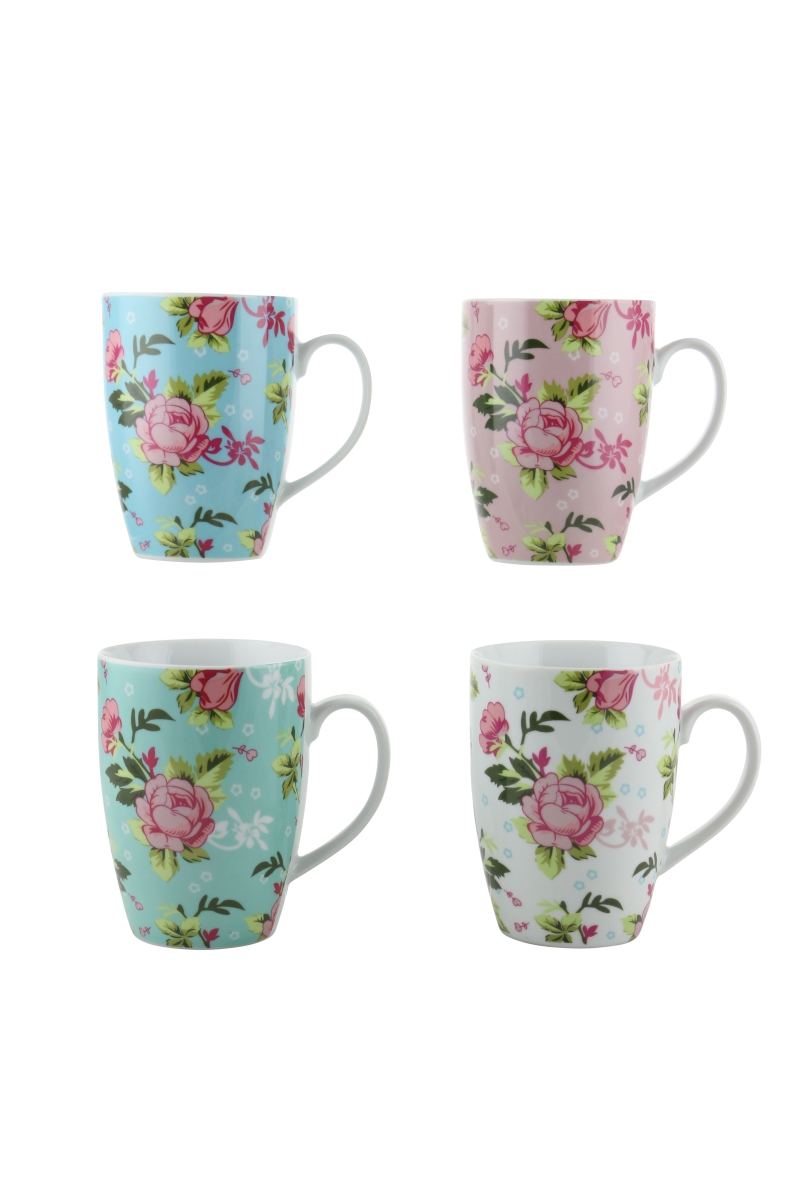 Picture of Three Star Import & Export YL1000 Floral Mugs Set&#44; 4 Piece