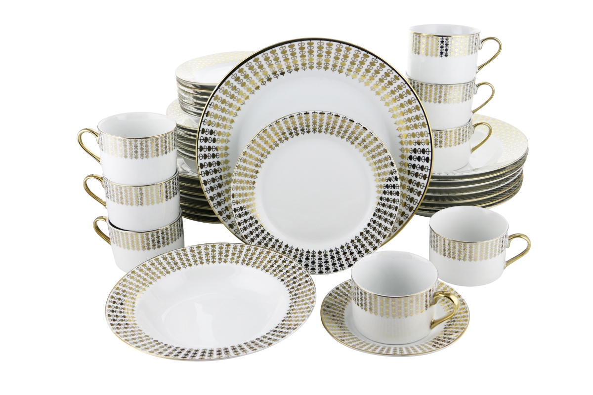 Picture of Three Star Import & Export YL7620 Dinnerware Set&#44; Gold Hearts - 40 Piece