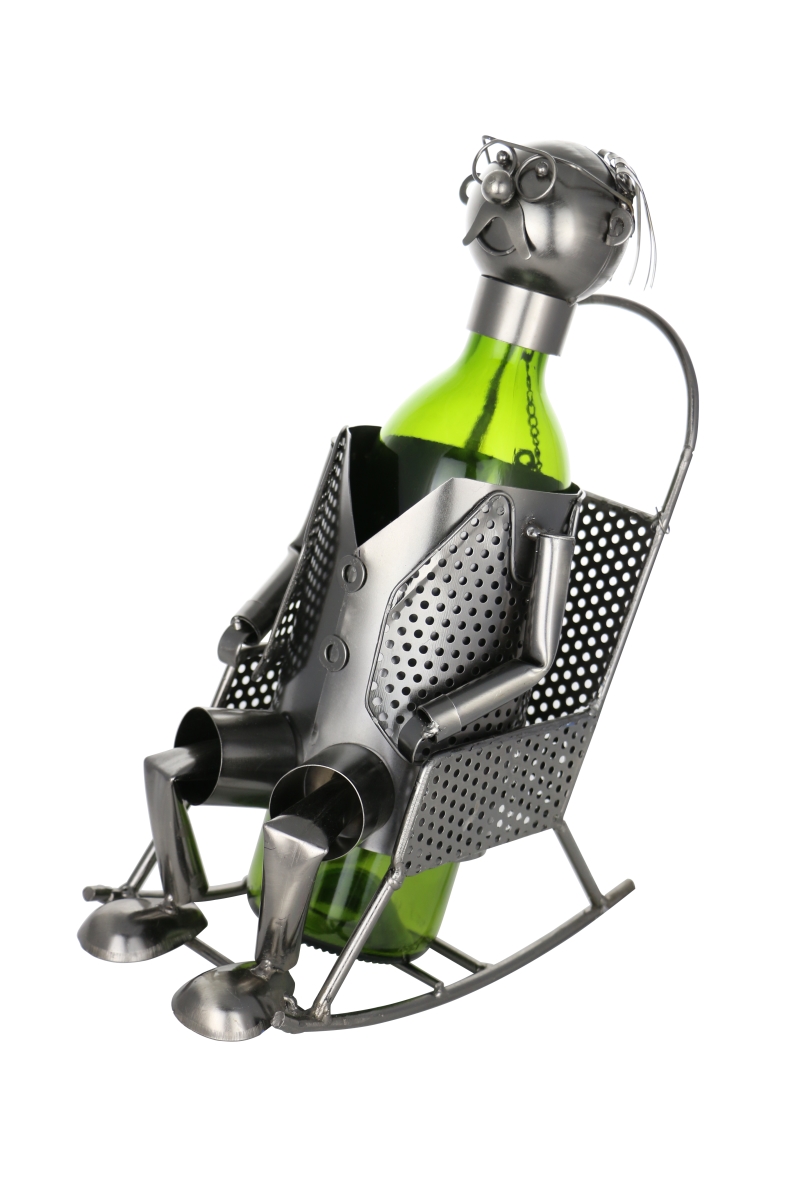 Picture of Three Star Import & Export ZA431 12 x 8 in. Wine Bottle Holder&#44; Man on Rocking Chair