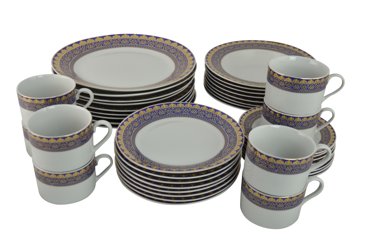 Picture of Three Star Import & Export YL7680 Dinnerware Set&#44; Gold & Blue Decoration - 40 Piece