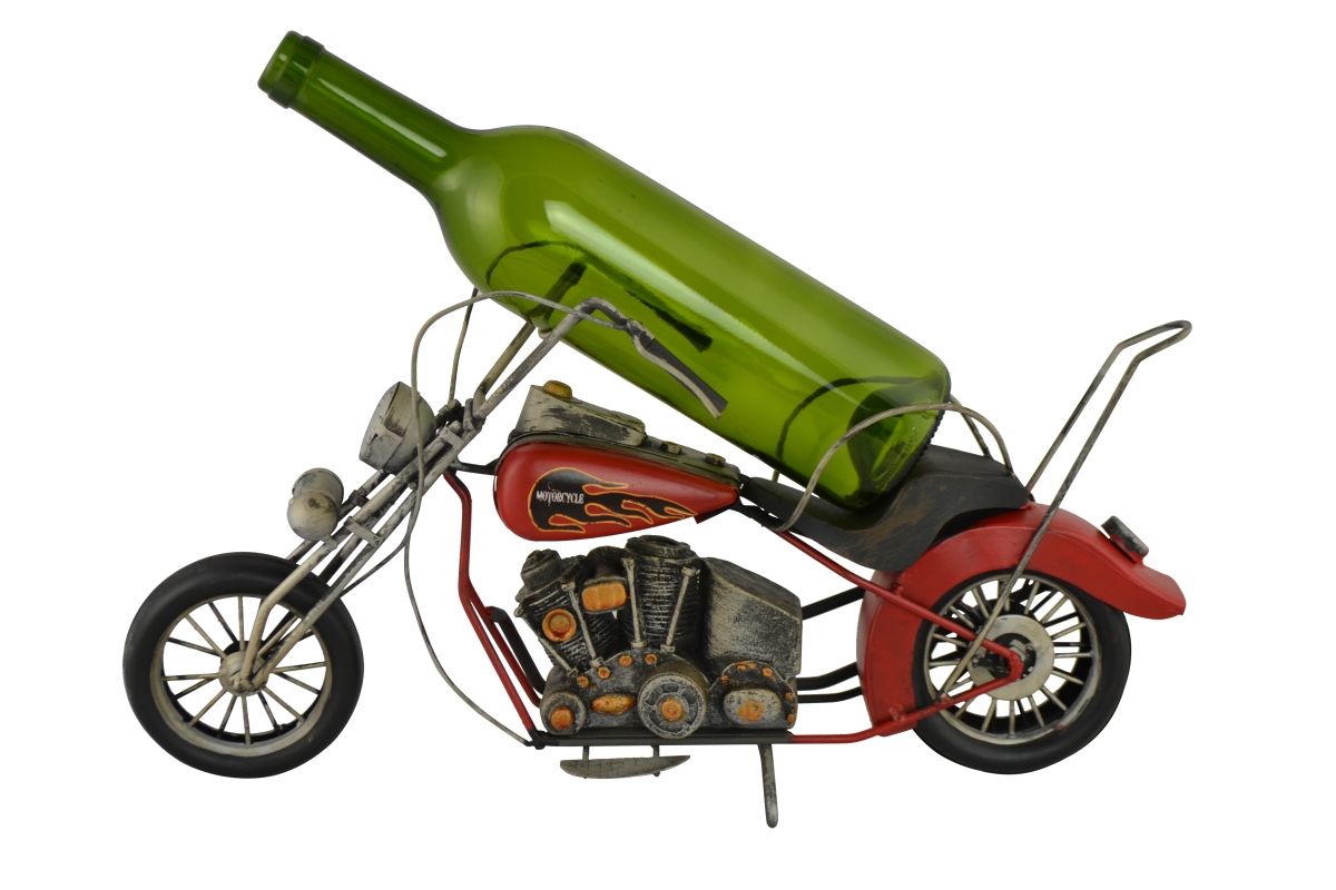 Picture of Three Star Import & Export XL700 17 in. Red Chopper Motorcycle Wine Bottle Holder