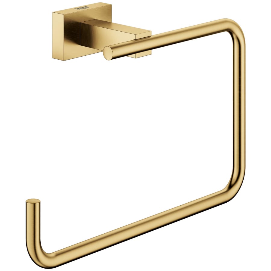 Grohe 40510GN1 7.31 in. Essentials Cube Wall Mounted Towel Ring with Star Light Technology - Brushed Cool Sunrise