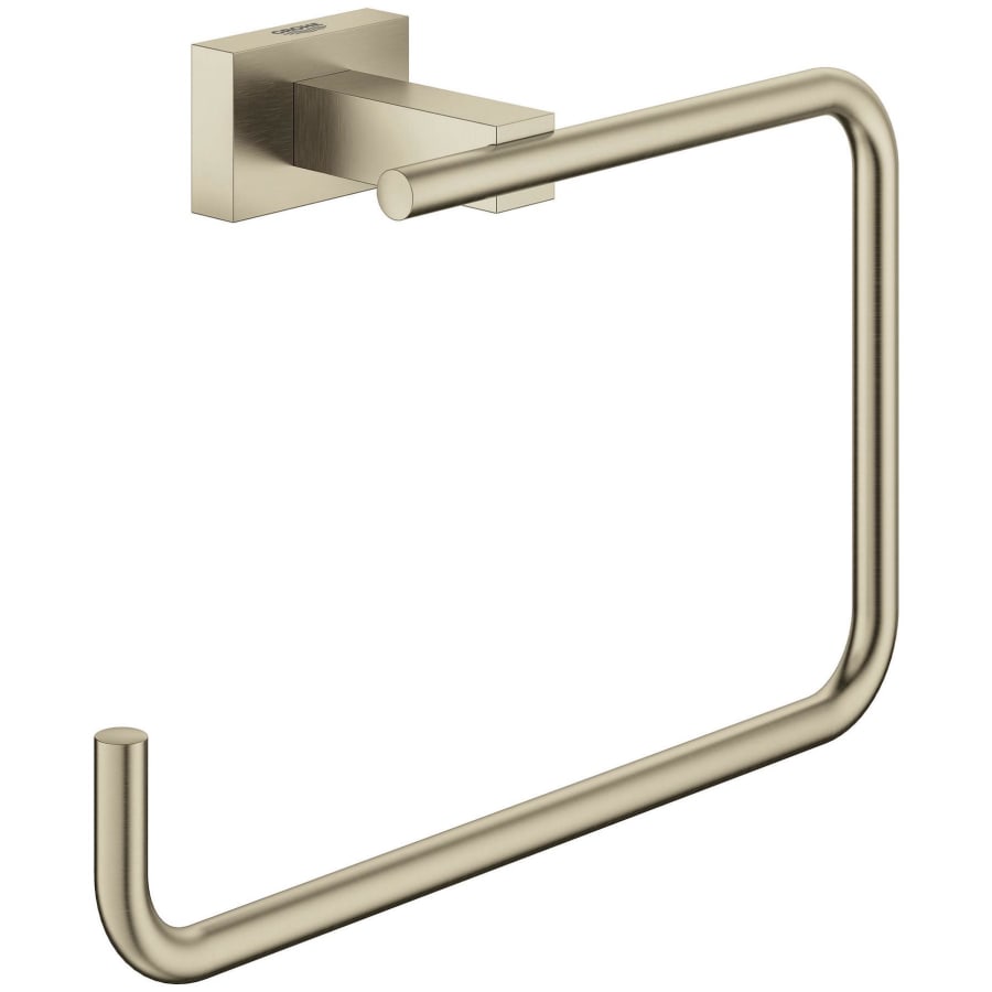 Grohe 40510EN1 7.32 in. Essentials Cube Wall Mounted Towel Ring with Star Light Technology - Brushed Nickel