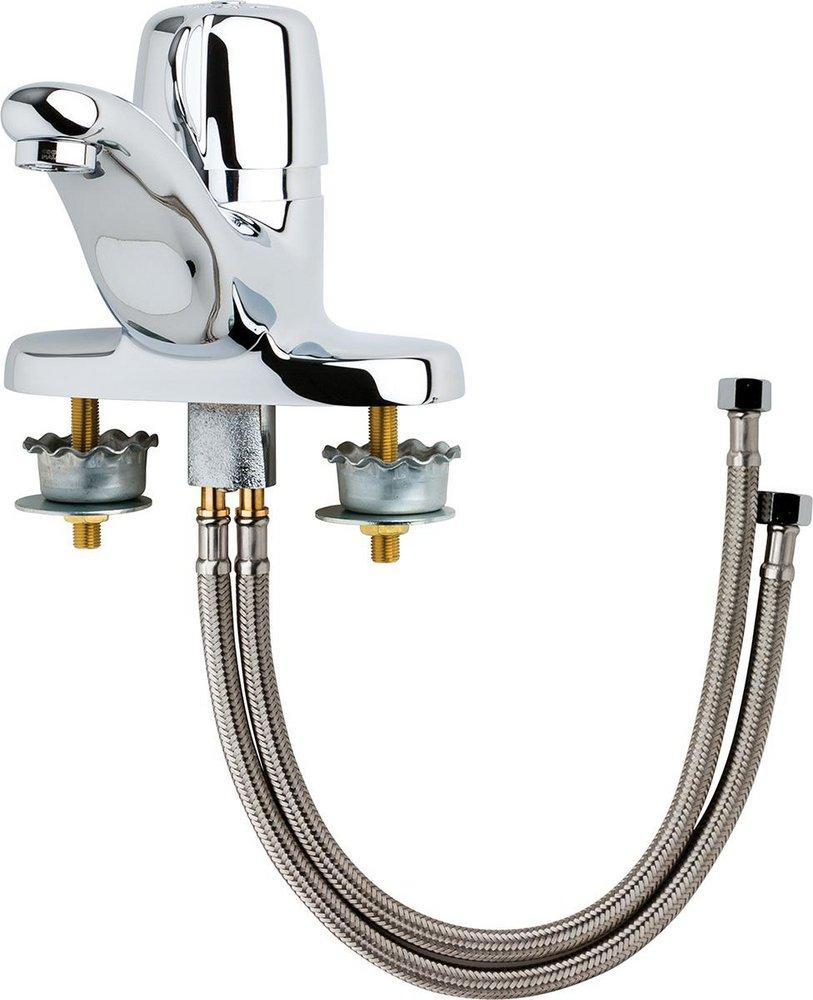 3600-E39VPAB Single Handle Centerset Metering Bathroom Sink Faucet, Polished Chrome