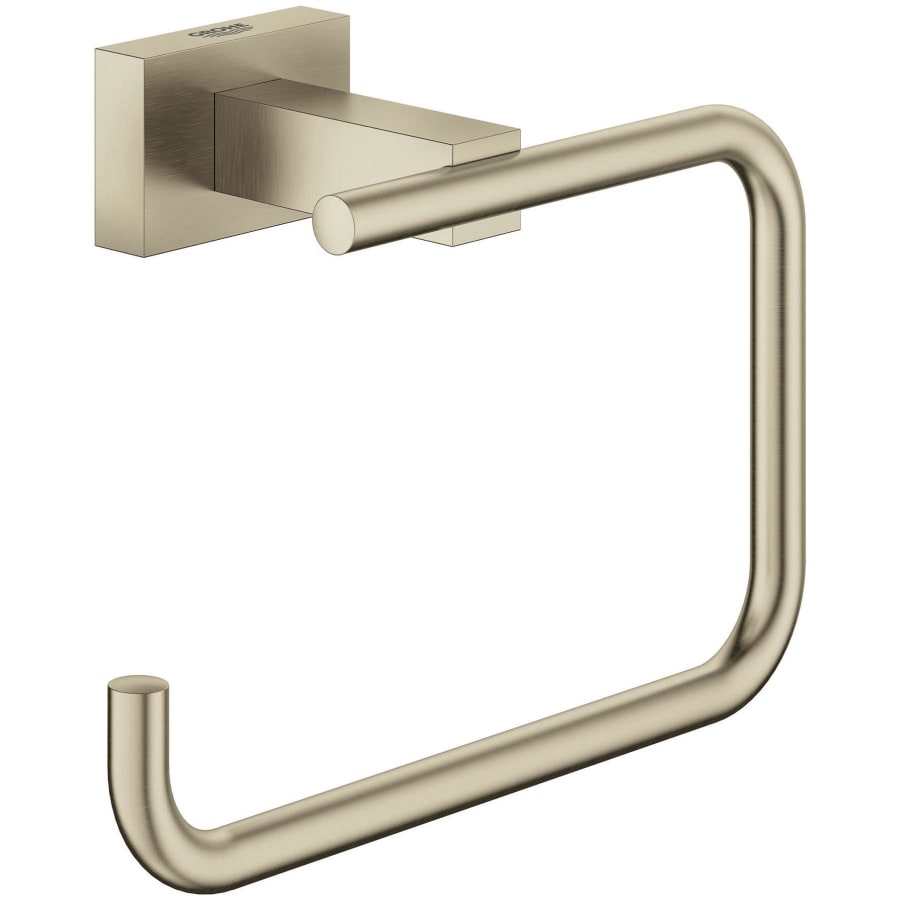 Grohe 40507EN1 Essentials Cube Wall Mounted Spring Bar Toilet Paper Holder with Star Light Technology - Brushed Nickel
