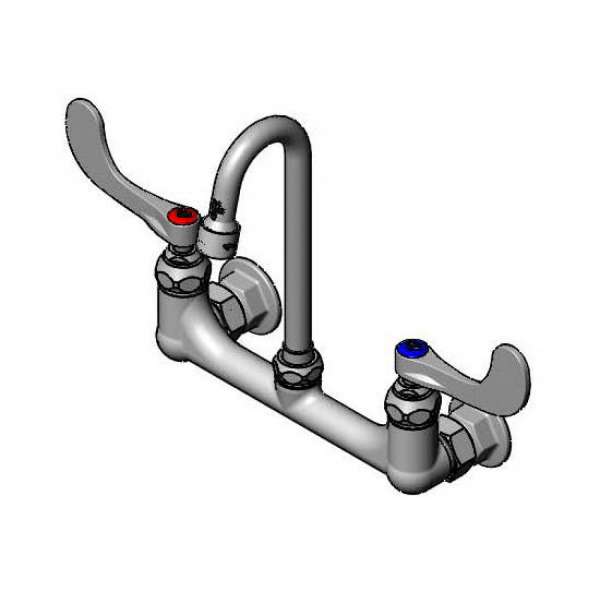 B-2443 8 in. Wall Mount Faucet with VR Aerator & 4 in. Handles