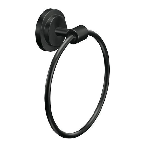 DN0786BL Iso Matte Black Towel Ring