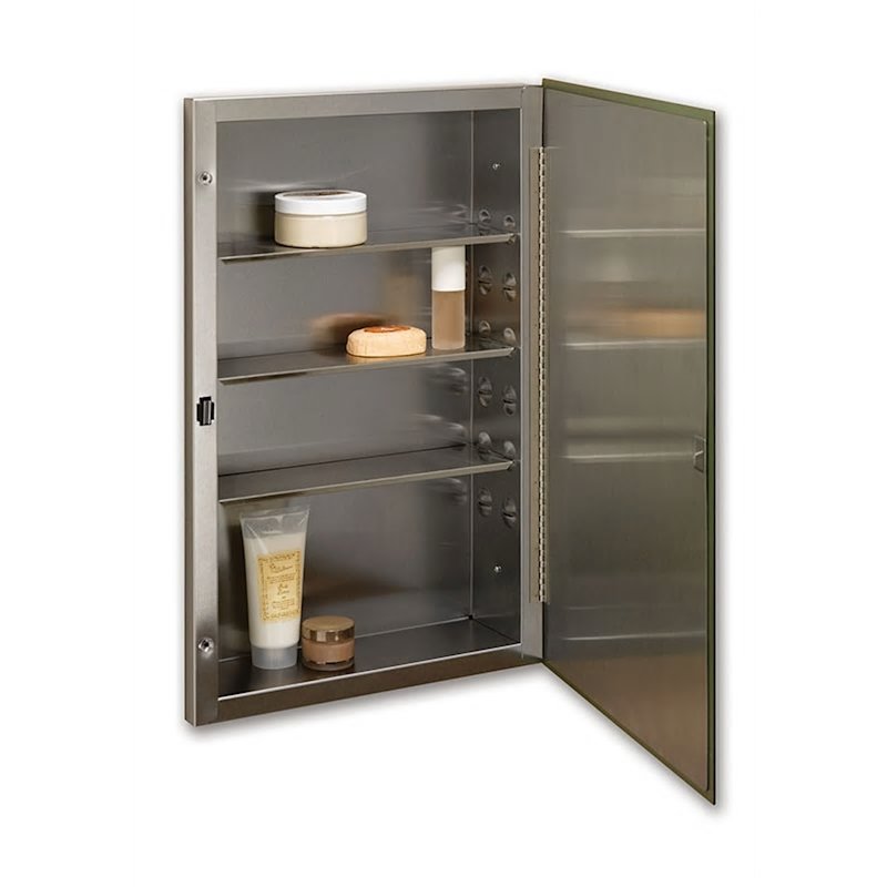 868P24SSX 16 x 26 in. S-Cube Single Door Medicine Cabinet - Stainless Steel