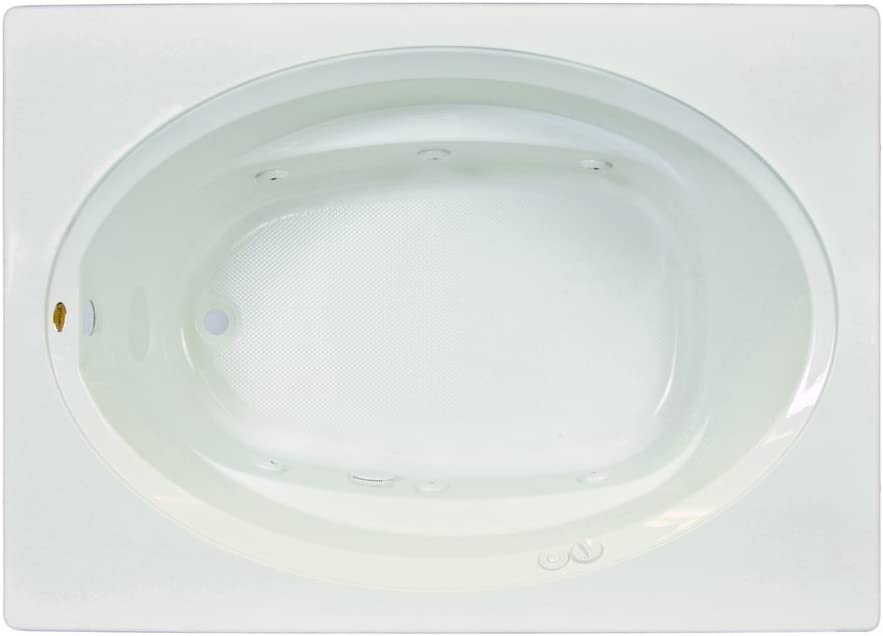 Picture of Jacuzzi J4D6042BUXXXXW 60 x 42 in. Signature Drop in Soaking Bathtub with Universal Drain&#44; White - Oval in Rectangle