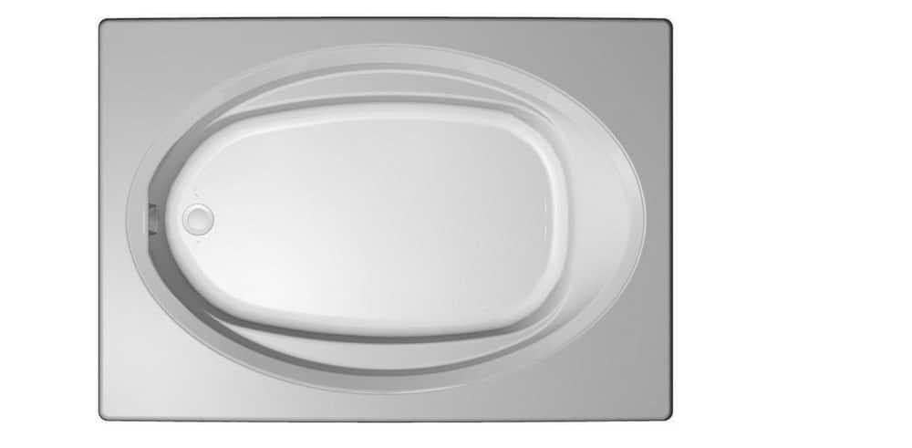 Picture of Jacuzzi J4S6042BLXXXXW 60 x 42 in. Signature Oval & Rectangle Skirted Soaking Alcove Left Drain Bathtub&#44; White