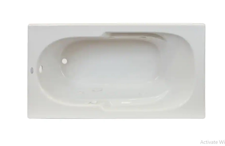 Picture of Jacuzzi J2D7236WRL1XXW 72 x 36 in. Signature Rectangle Whirlpool Right Hand Drop-in Bathtub with End Drain&#44; White
