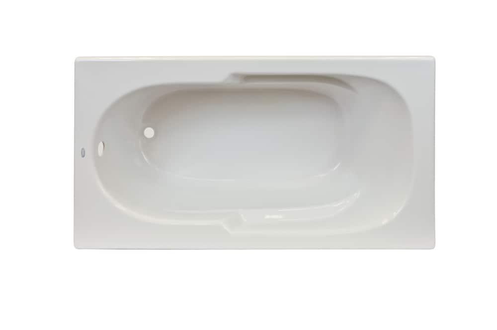 Picture of Jacuzzi J2T6036BLXXXXW Signature Rectangle 6036 Drop-In Soaking Left Hand 3-Tile Flange Bath Tub&#44; White
