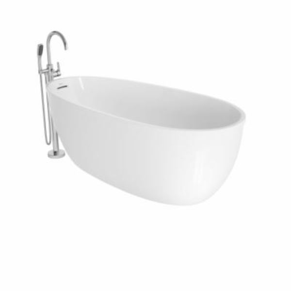 Picture of Jacuzzi OSB6732BUXXXXG 67 in. Signature Free Standing Acrylic Soaking Tub with Chrome Free Standing Tub Filler & Handshower Reversible Drain Drain&#44; White