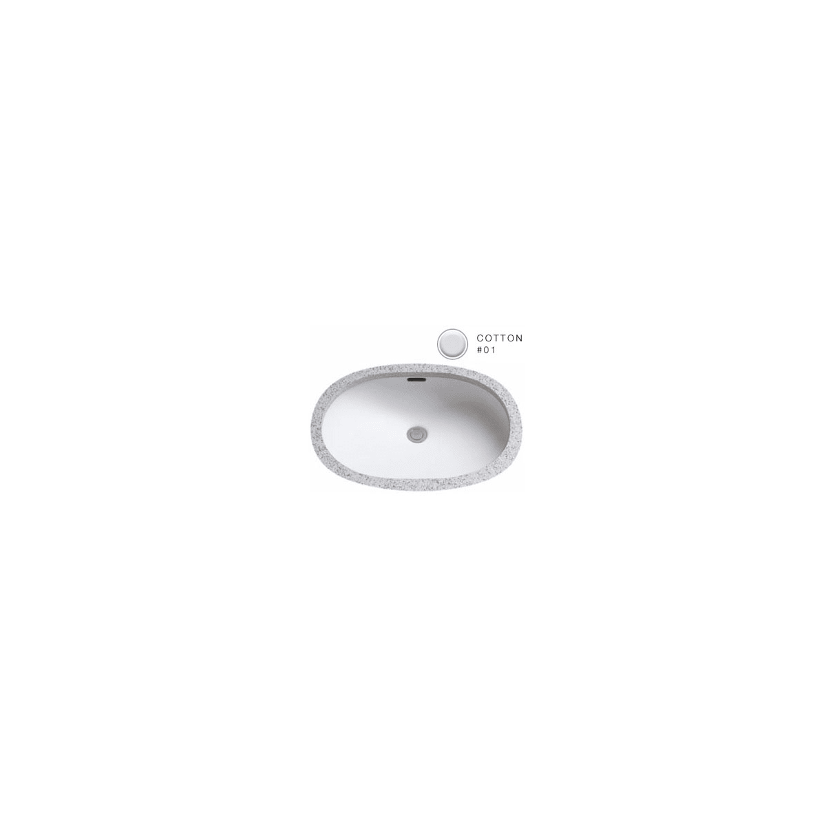 LT546G-01  LT546G Undermount Bathroom Sink with Overflow & CeFiONtect Ceramic Glaze, Cotton