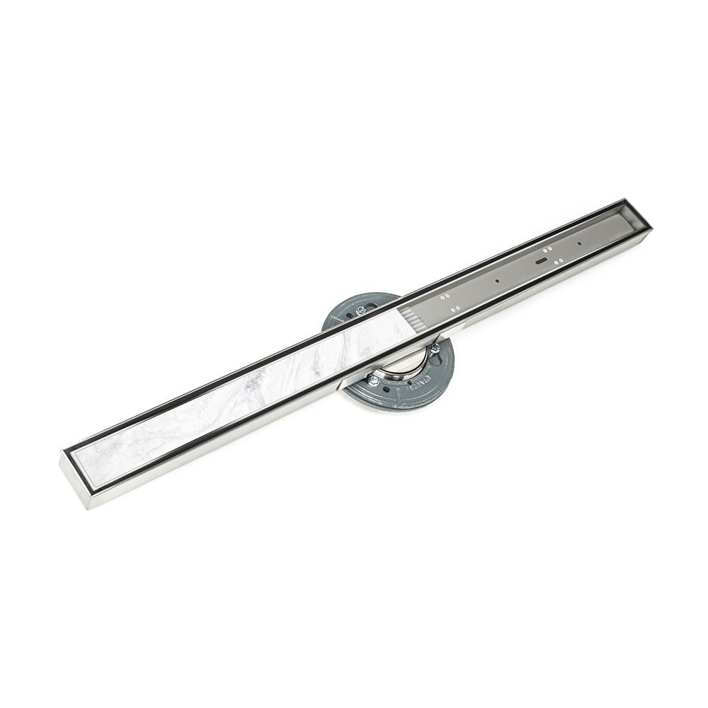 STIF AS 9948-A PS 48 in. S-Stainless Steel Series High Flow Complete Kit with Tile Insert Frame - Polished Stainless