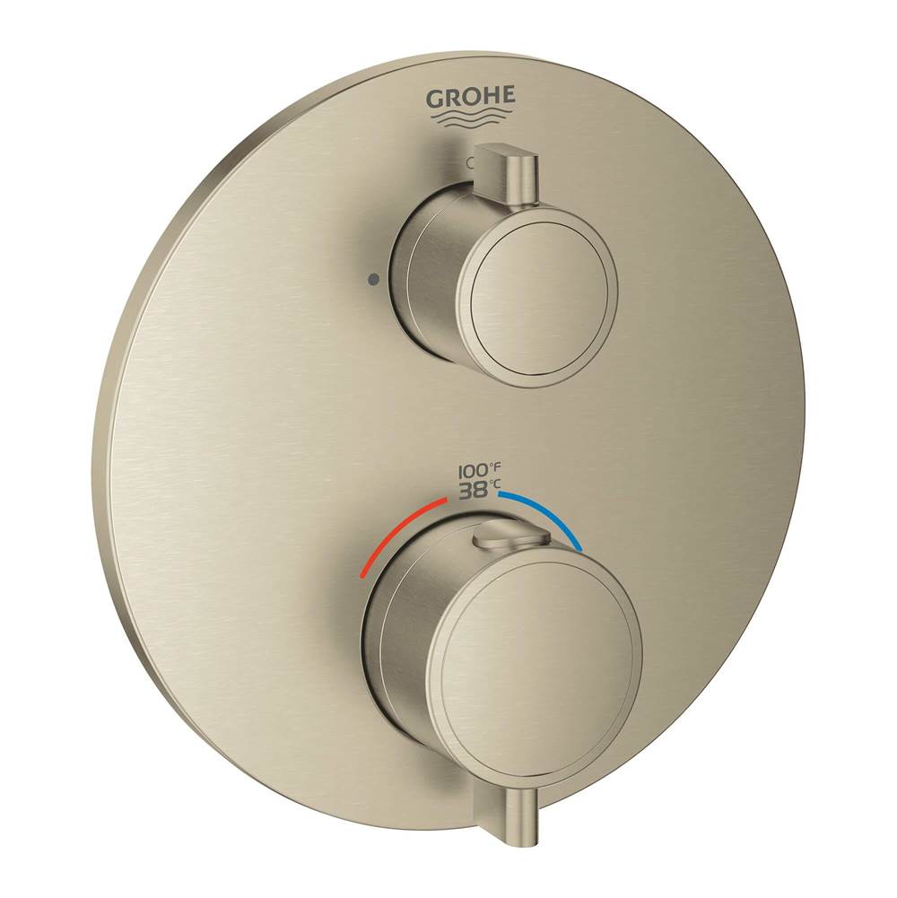 Grohe 24133EN0 Dual Function 2-Handle Thermostatic Valve Trim, Grohe Brushed Nickel