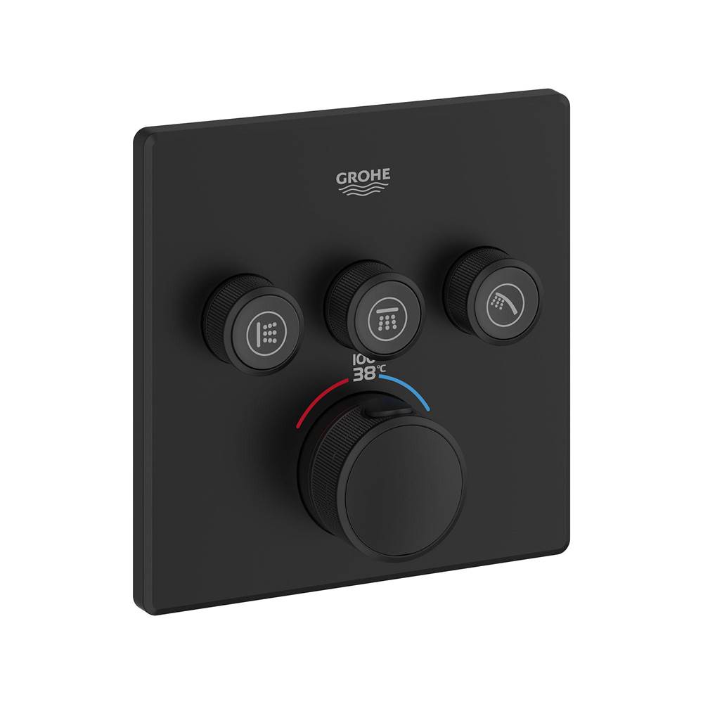Grohe 291422430 Triple Function Thermostatic Valve Trim - Matte Black
