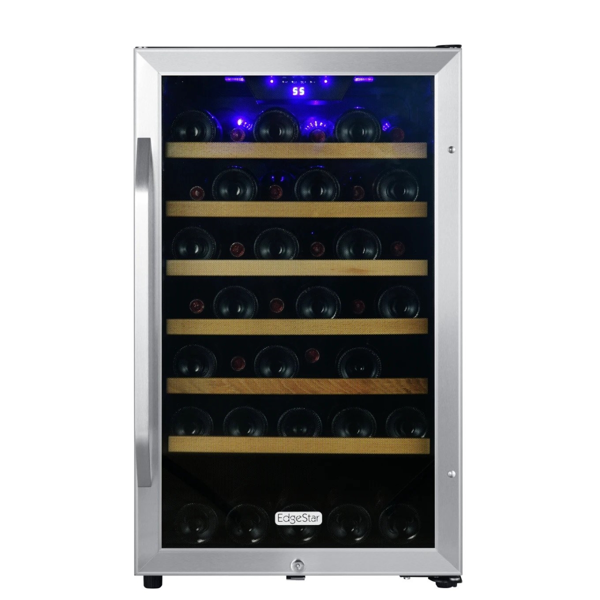 Picture of EdgeStar CWF440SZ 20 in. Wide 44 Bottle Capacity Free Standing Wine Cooler with Reversible Door & LED Lighting, Stainless Steel