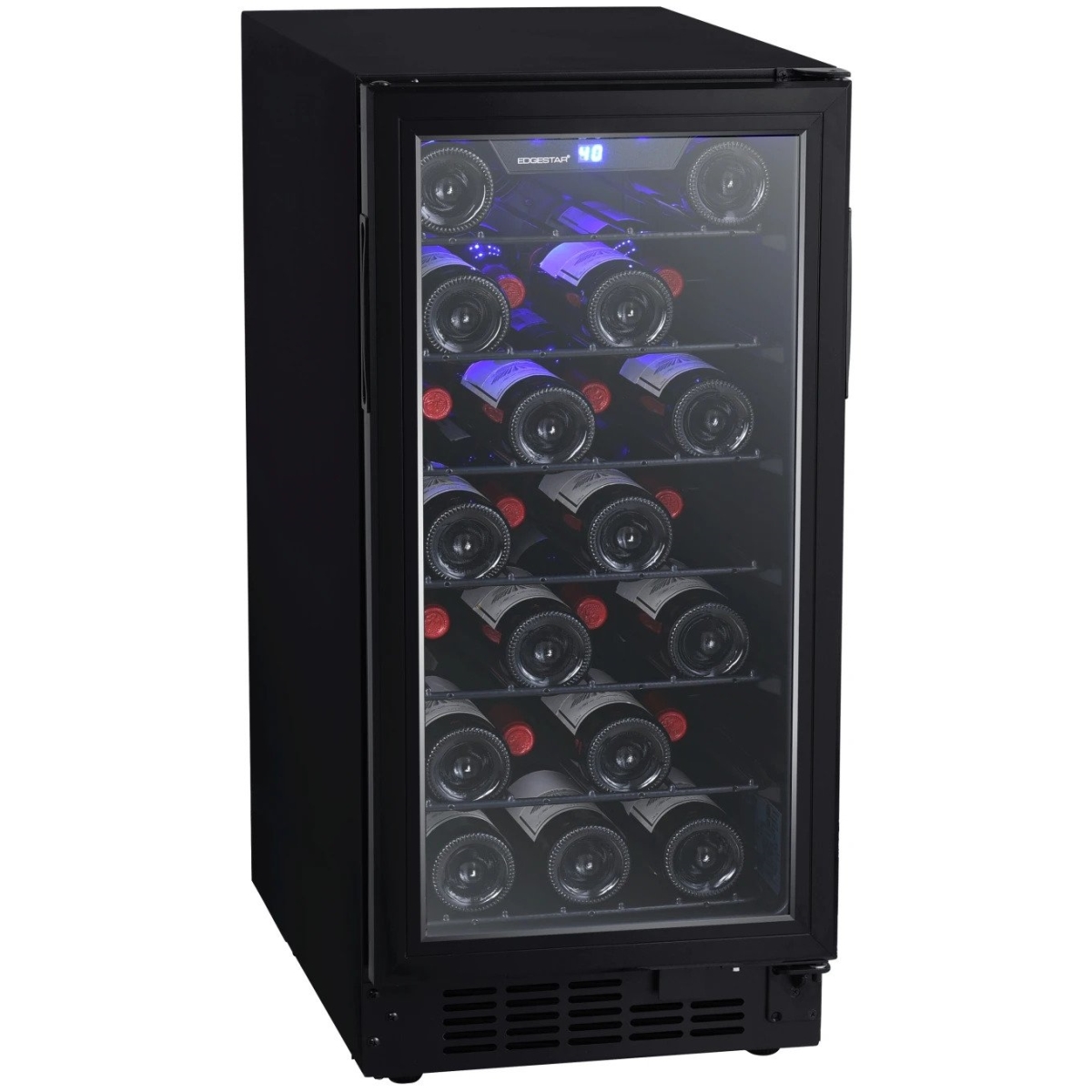 Picture of EdgeStar BWR301BL 15 in. Wide 25 Bottle Built-in Single Zone Wine Cooler with Reversible Door & LED Lighting, Black