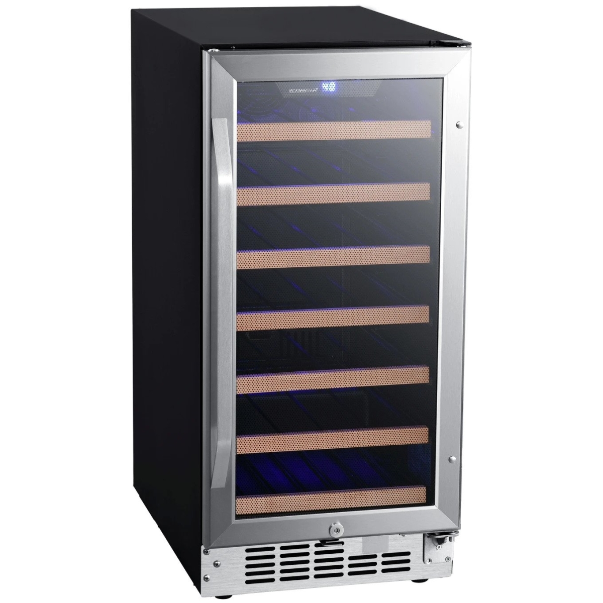 Picture of EdgeStar CWR302SZ 15 in. Wide 30 Bottle Built-in Single Zone Wine Cooler with Reversible Door & LED Lighting, Stainless Steel