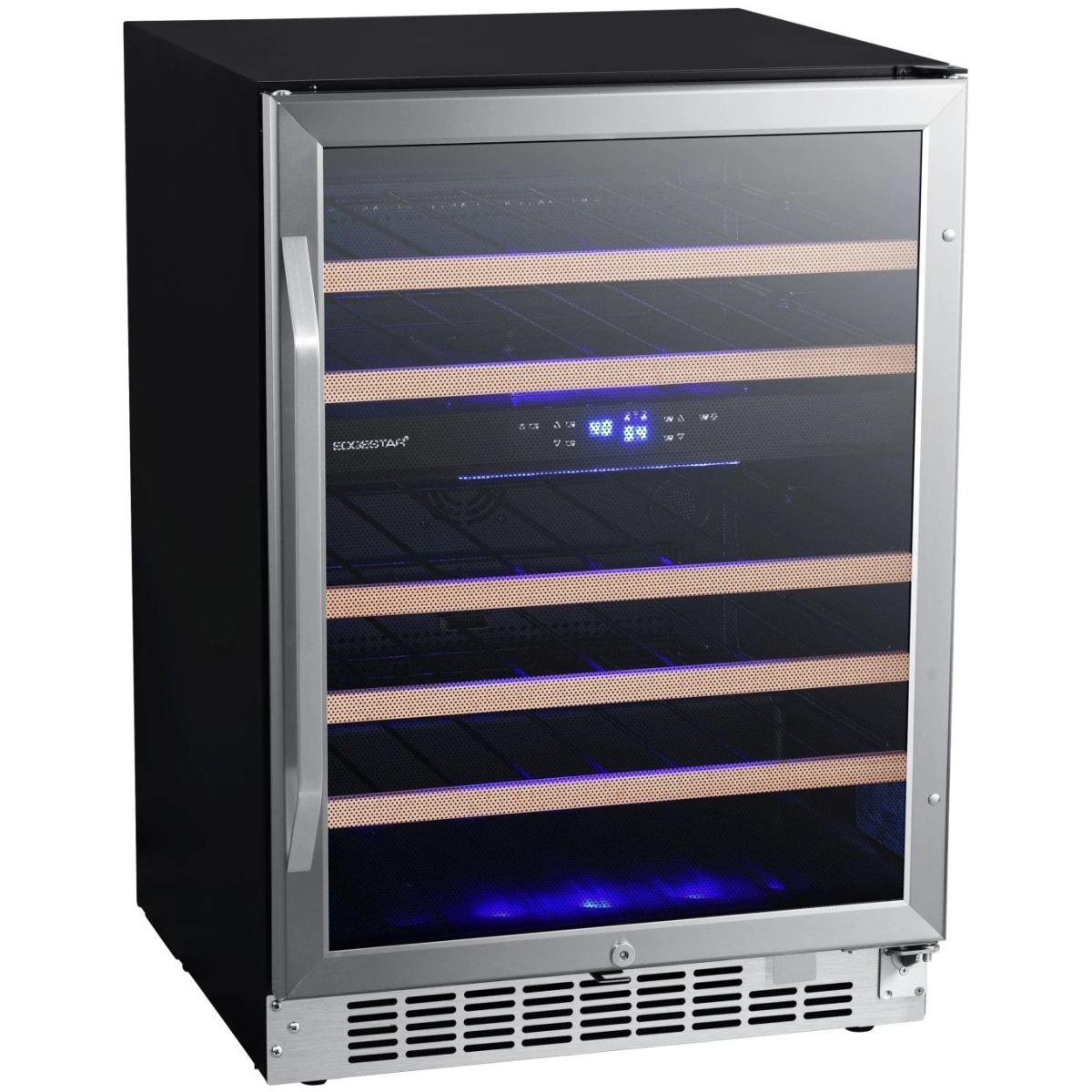 CWR462DZ 24 in. Wide 46 Bottle Built-in Dual Zone Wine Cooler with Reversible Door & LED Lighting, Stainless Steel -  EdgeStar