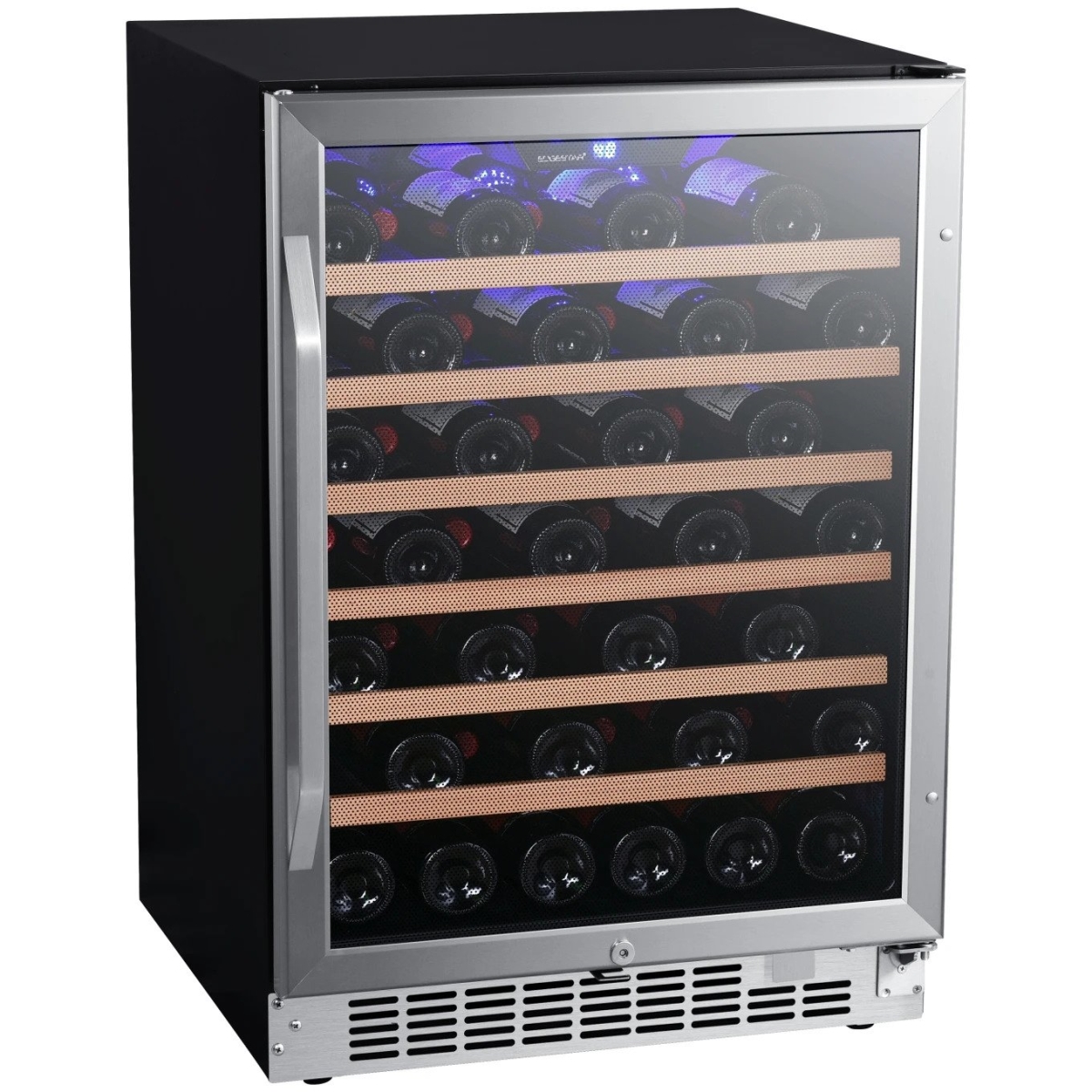 Picture of EdgeStar CWR532SZ 24 in. Wide 53 Bottle Built-in Single Zone Wine Cooler with Reversible Door & LED Lighting, Stainless Steel