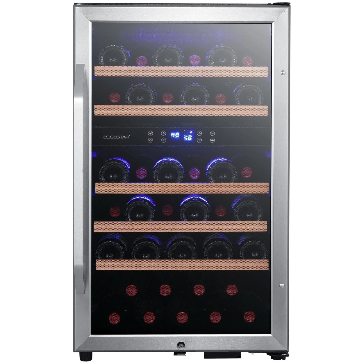 Picture of EdgeStar CWF380DZ CCY Free Standing Wine Cooler Black & Stainless Steel, Stainless Steel