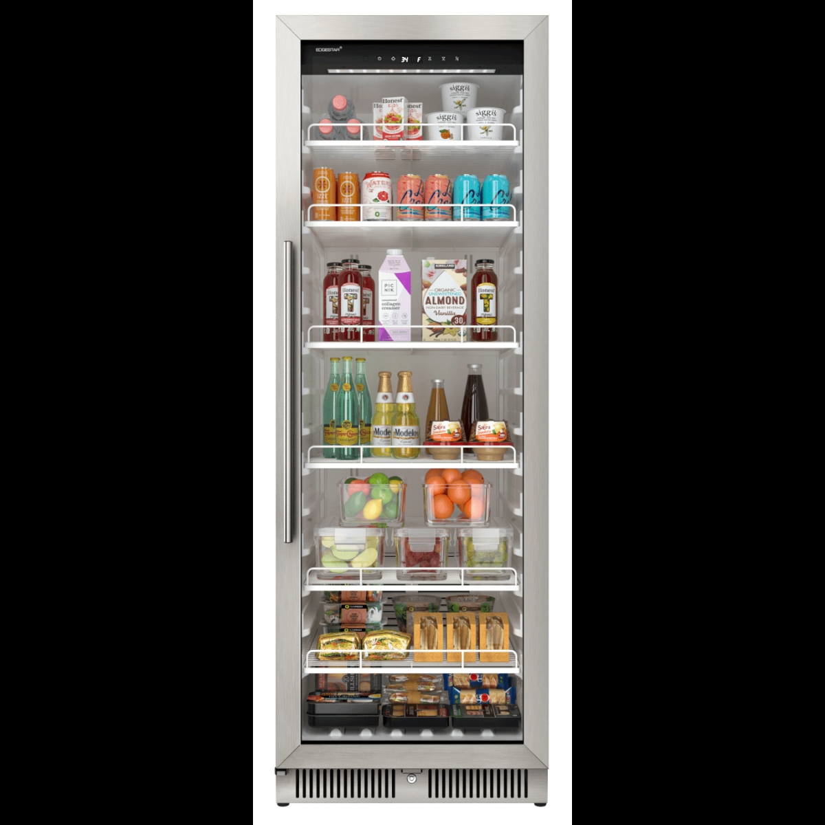 VBM131SS 24 in. Wide 13.7 cu ft. Commercial Beverage Merchandiser with Temperature Alarm & Reversible Door, Stainless Steel -  EdgeStar