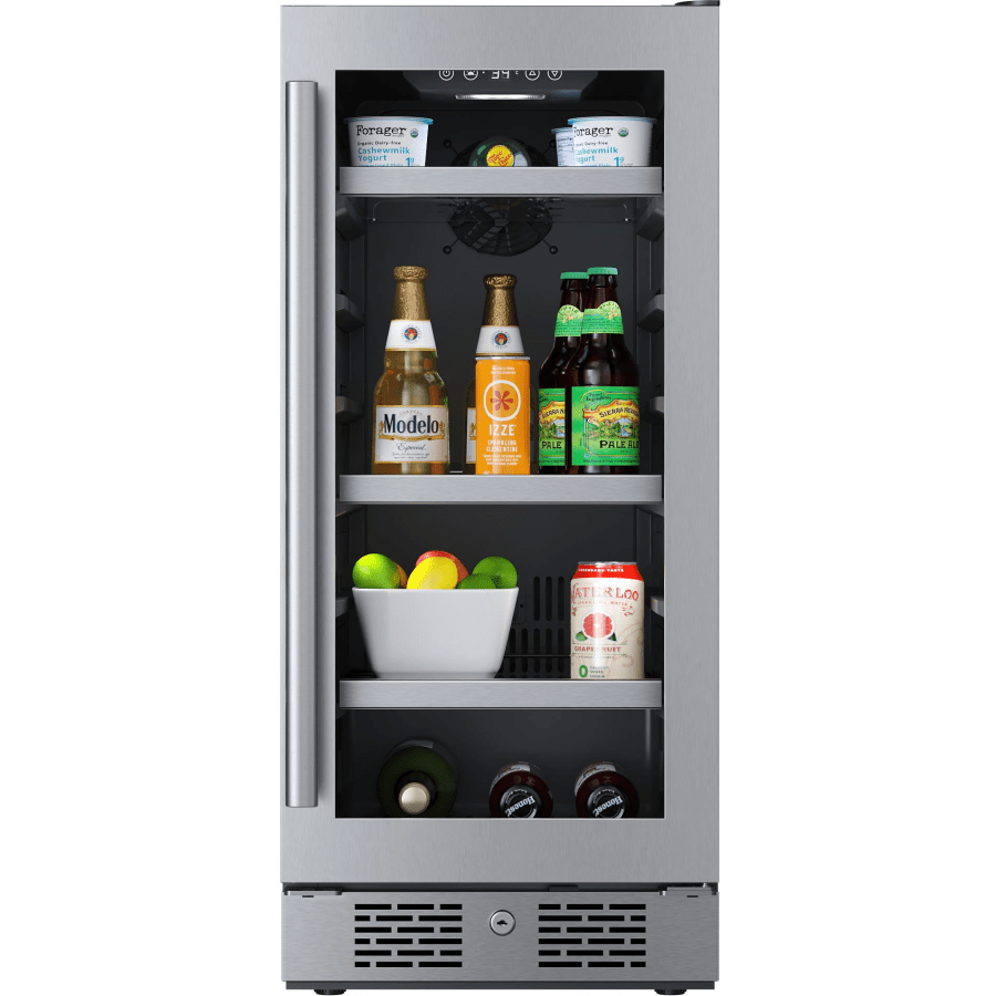 Picture of Avallon ABR152SGRH 15 in. Wide 86 Can Beverage Center with LED Lighting, Stainless Steel - Right Hinged