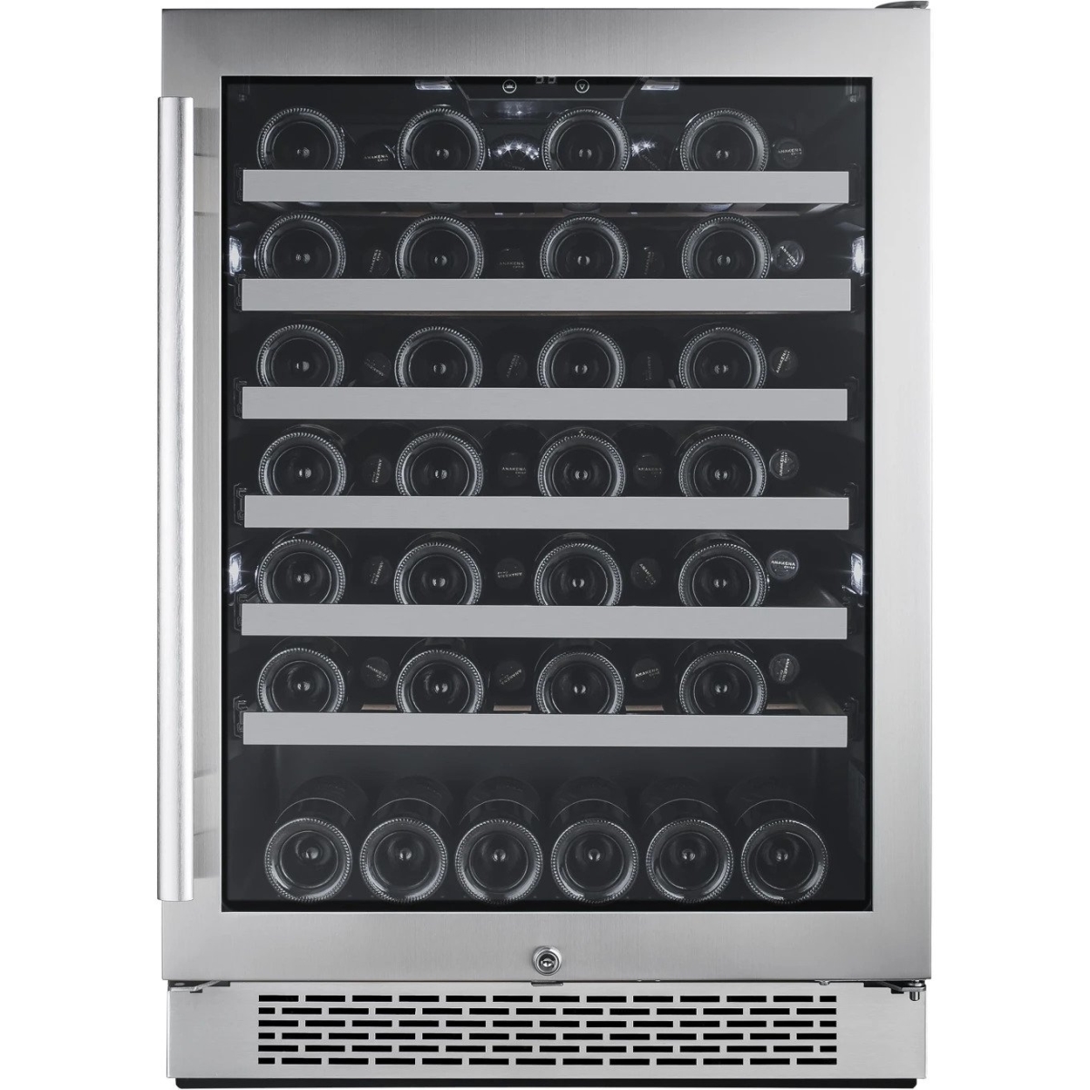 Picture of Avallon AWC242SZRH 24 in. Wide 53 Bottle Capacity Single Zone Wine Cooler with Right Swing Door, Stainless Steel - Right Hinged