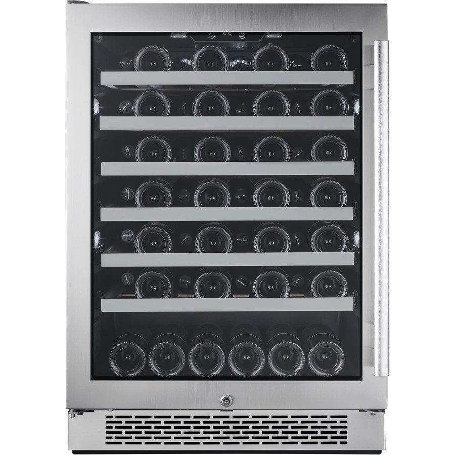 Picture of Avallon AWC242SZLH 24 in. Wide 53 Bottle Capacity Single Zone Wine Cooler with Left Swing Door, Stainless Steel - Left Hinged