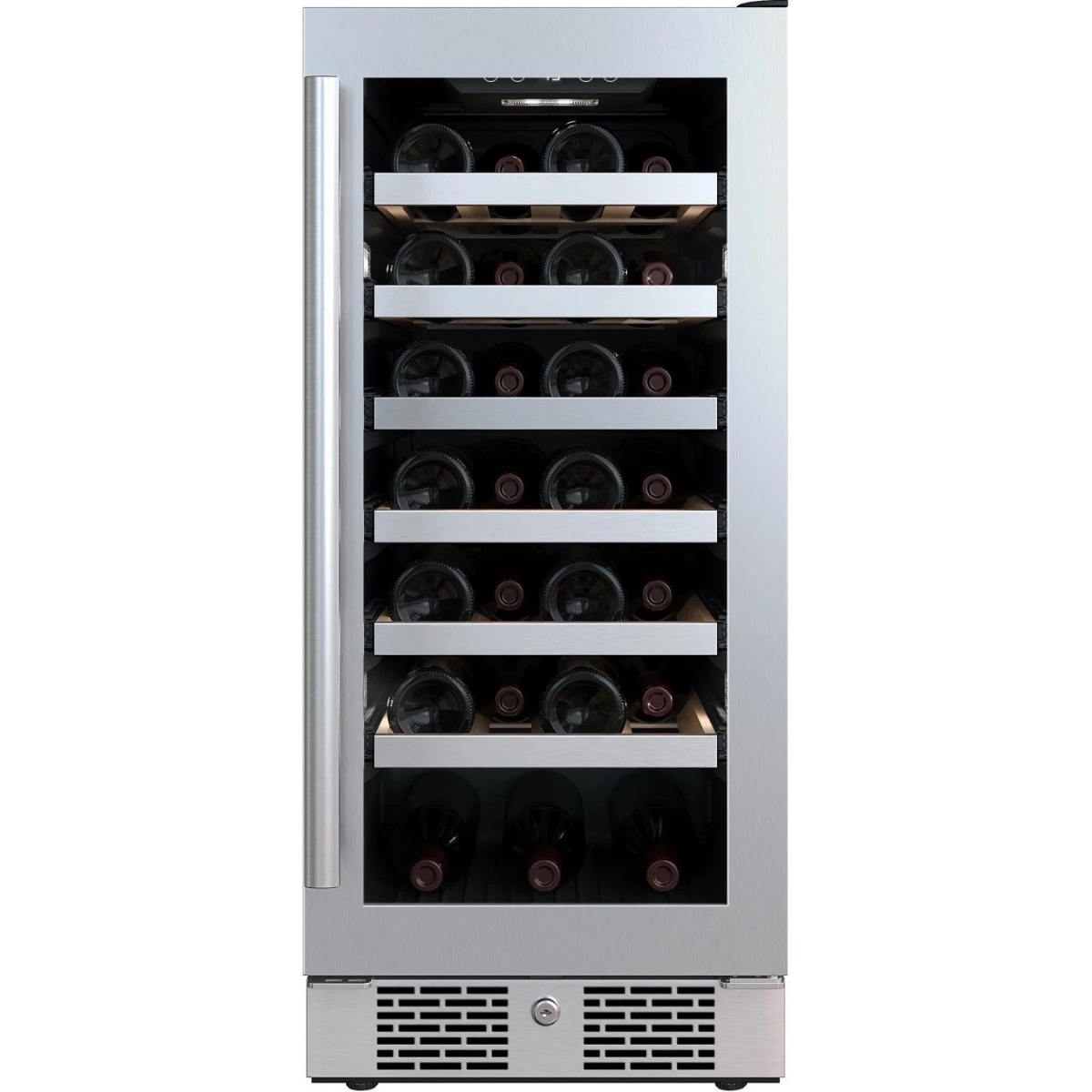 Picture of Avallon AWC152SZRH 15 in. Wide 27 Bottle Capacity Single Zone Wine Cooler with Right Swing Door, Stainless Steel - Right Hinged
