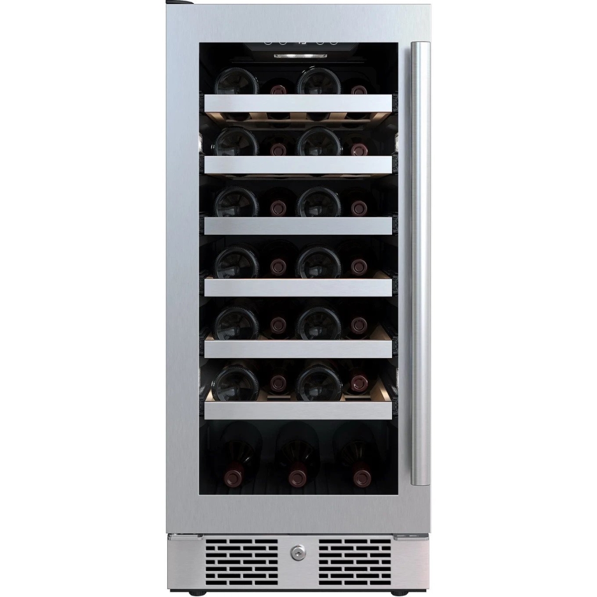 Picture of Avallon AWC152SZLH 15 in. Wide 27 Bottle Capacity Single Zone Wine Cooler with Left Swing Door, Stainless Steel - Left Hinged