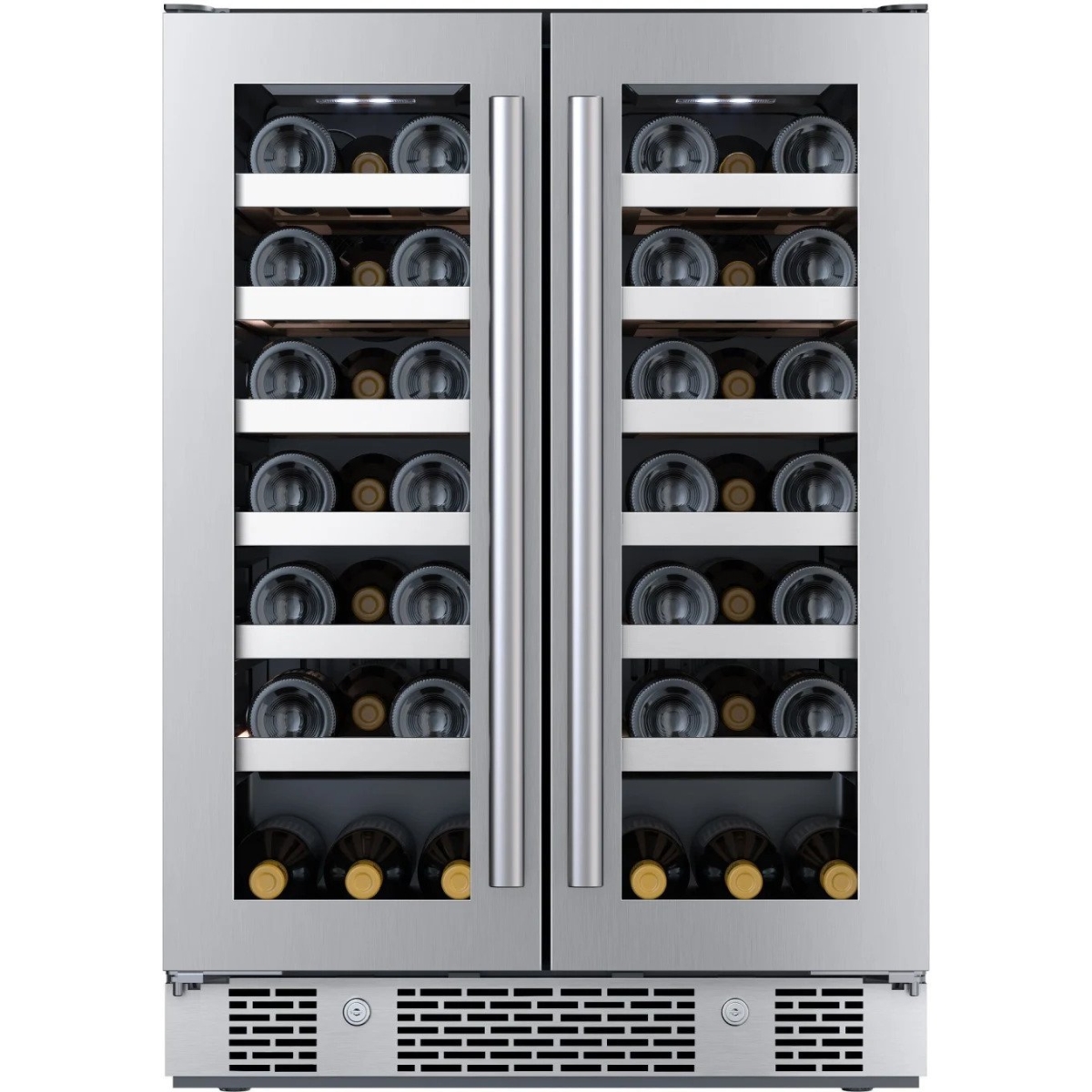 Picture of Avallon AWC242FD 24 in. Wide 42 Bottle Capacity French Door Wine Cooler with LED Lighting, Stainless Steel