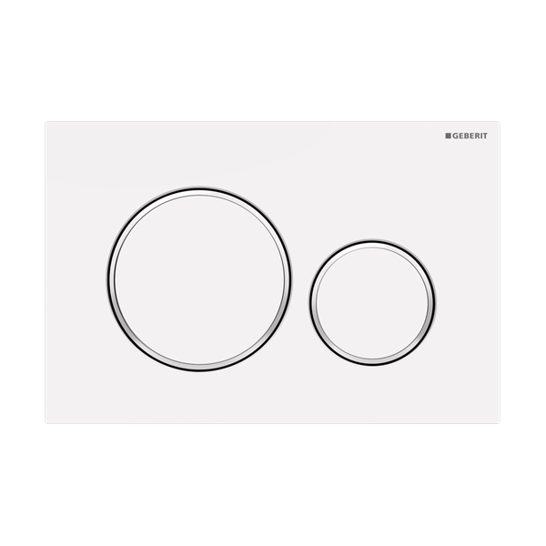 115.882.01.1 Actuator Plate Sigma 20 Dual Flush Button, Matt White