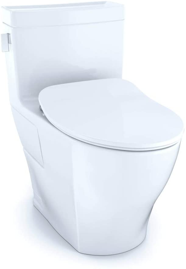 Picture of Toto MS624234CEFG-01 1.28 GPF Legato Washlet One-Piece Elongated Universal Height Skirted Toilet with Cefiontect & Ultra Slim SoftClose Seat&#44; Cotton White