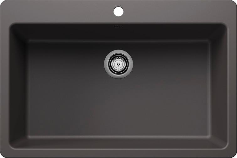 Picture of Blanco 443196 33 x 22 in. 1H 1B Dual Mount Kitchen Sink - Cinder