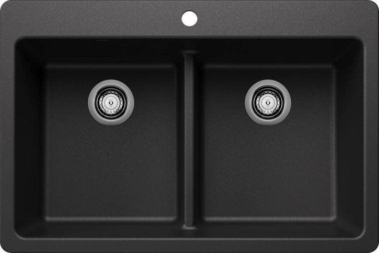 Picture of Blanco 443203 33 x 22 in. 1H 2B Dual Mount Kitchen Sink - Anthracite