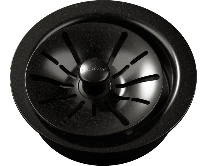 Picture of Elkay LKPDQD1CA Quartz Perfect Drain 3.5 in. Polymer Disposer Flange with Removable Basket Strainer & Rubber Stopper, Caviar