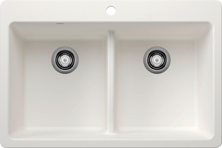 Picture of Blanco 443205 33 x 22 in. 1H 2B Dual Mount Kitchen Sink - White
