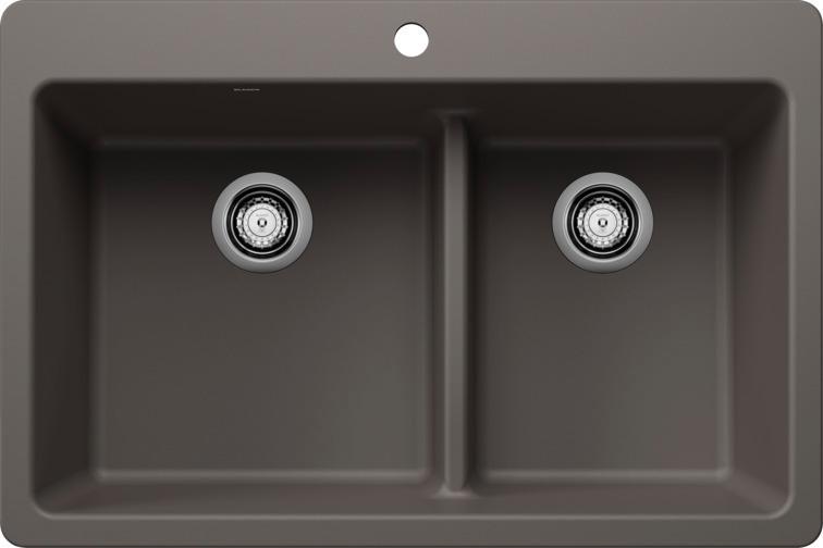 Picture of Blanco 443224 25 x 22 in. 1H 1B Dual Mount Kitchen Sink - Volcano Grey
