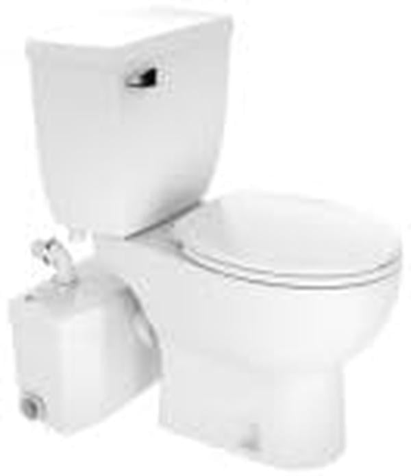 002-083-005 Round Bowl Toilet with Up Flow Macerator Pump - White