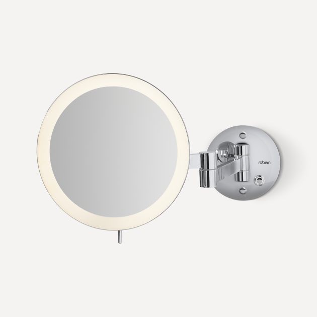 5M0008WLUT76 Wall-Mount Lighted Magnification Mirror, Chrome