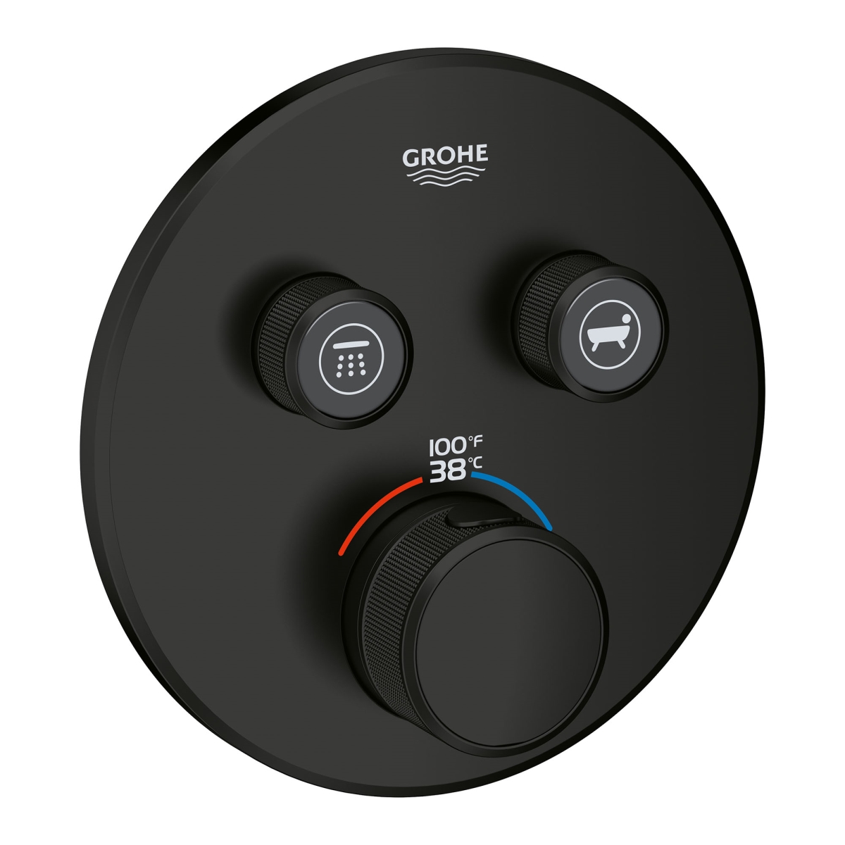 291372430 Dual Function Thermostatic Valve Trim, Matte Black