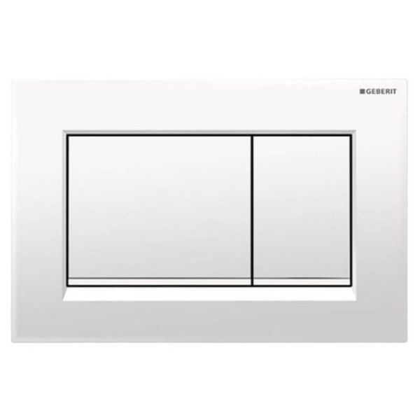 115.883.01.1 1.6-1.28 GPF ACT PL Sigma30 Dual Flush Actuator, Matte White with Polished White Accent