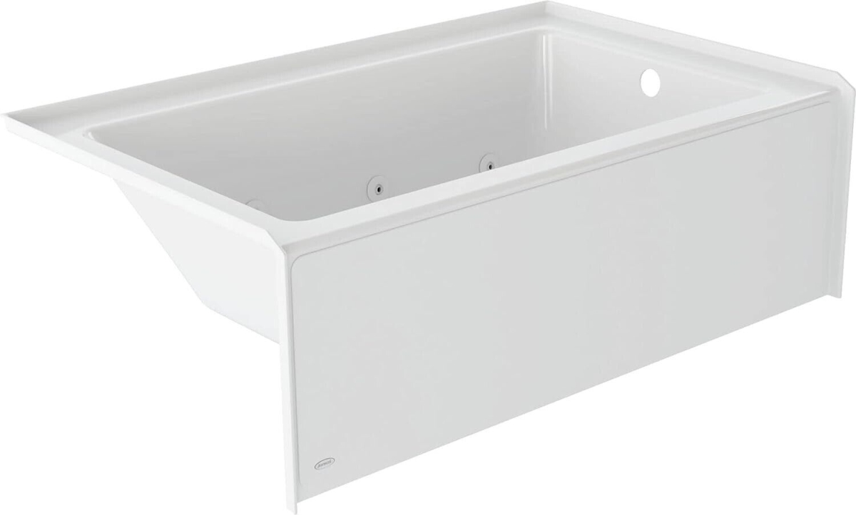 Picture of Jacuzzi S1S6036WRL1XXW 60 x 36 in. Signature Rectangle Skirted Whirlpool Bathtub with Right Hand Drain&#44; White