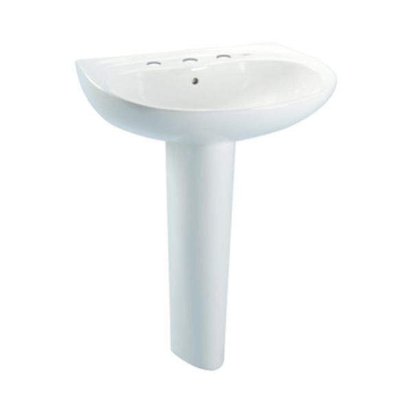LPT242.8G-11 8 in. Prominence Center Lavatory & Pedestal with Cefiontect Glaze, No.11 Colonial White -  Toto, LPT242.8G#11