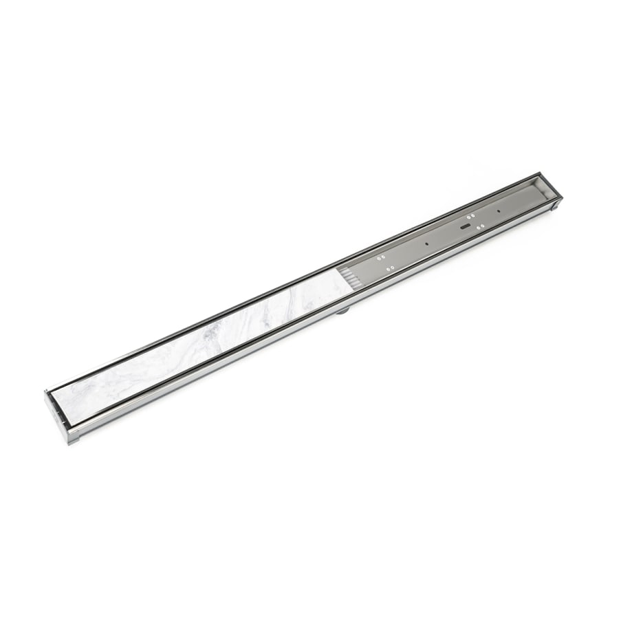 S-LTIF 6536 SS 36 in. Site Sizable Linear Drain S-PVC Low Profile Complete Kit with 2.5 in. Tile Insert Frame